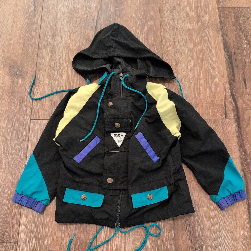 VTG Osh Kosh B'Gosh Kid's Small (Size 4) Ski Windbreaker Anorak Jacket Retro 90s